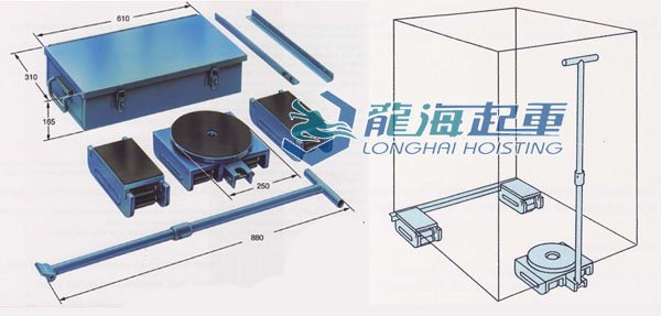 大力神成套載重滾輪小車尺寸及案例圖 大力神成套載重滾輪小車尺寸及案例圖